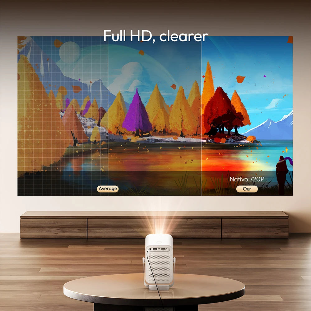 Vevshao A15 Smart Projector Portable Android 13 Projector Dual WiFi Auto Keystone Focus Pocket Beamer Home Meeting Video Cinema