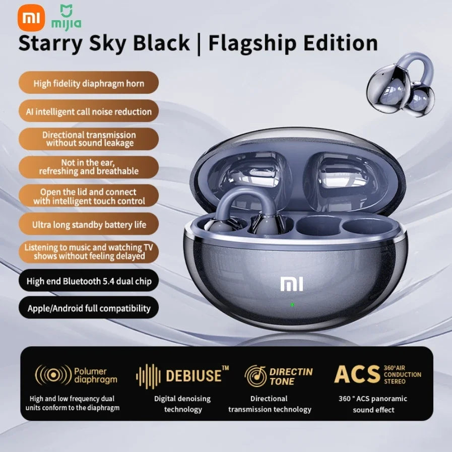 Xiaomi M91 Wireless Bluetooth Earphones with Bone Conduction Noise Reduction for High Definition Calls, Suitable for IOS and And