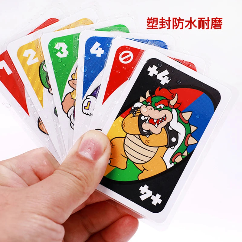 Genuine Mattel Games Uno Super Mario Card Game For Family Night Featuring Tv Show Themed Graphics And A Special Rule 2-10 Player