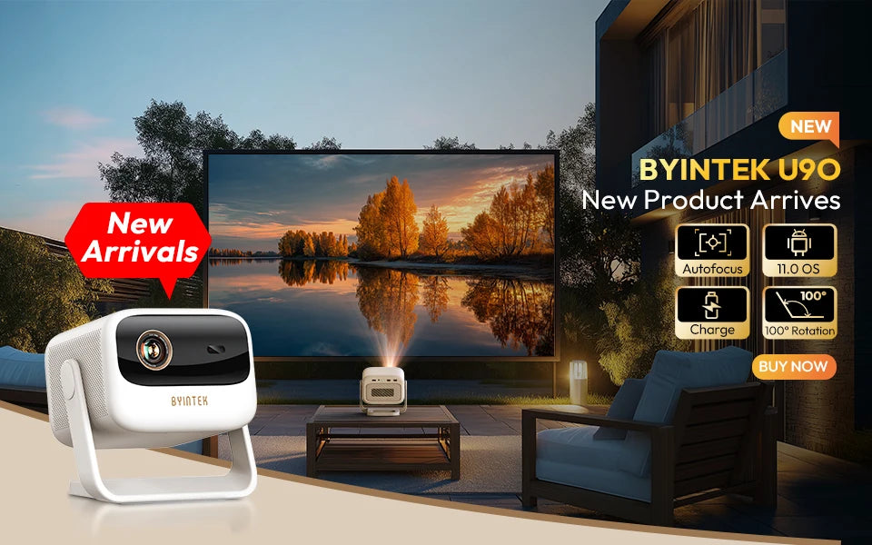 BYINTEK LOVE U4 Smart Mini Home Theater Projector 4K 1080P Video Android WIFI for Smartphone Cinema