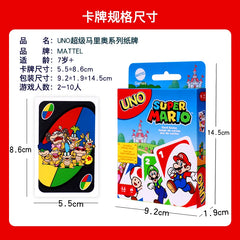Genuine Mattel Games Uno Super Mario Card Game For Family Night Featuring Tv Show Themed Graphics And A Special Rule 2-10 Player