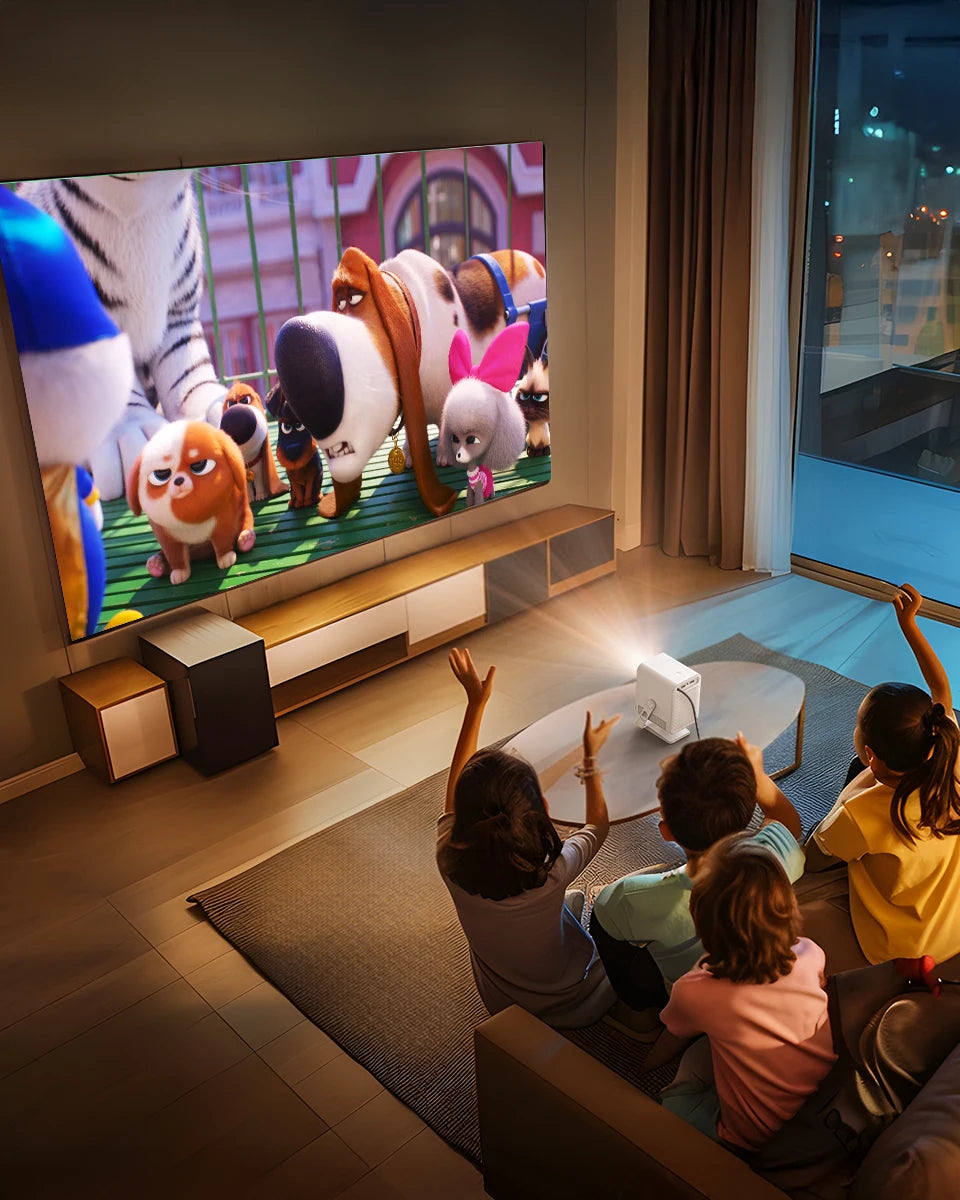 Vevshao A15 Smart Projector Portable Android 13 Projector Dual WiFi Auto Keystone Focus Pocket Beamer Home Meeting Video Cinema