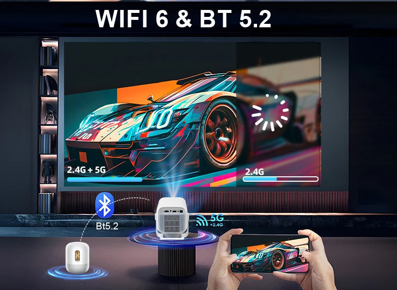 HUAWEISHI 4K Projector Android Native Portable 1080P Auto Focus 600ANSI Video home Cinema Outdoor hd led Projetor