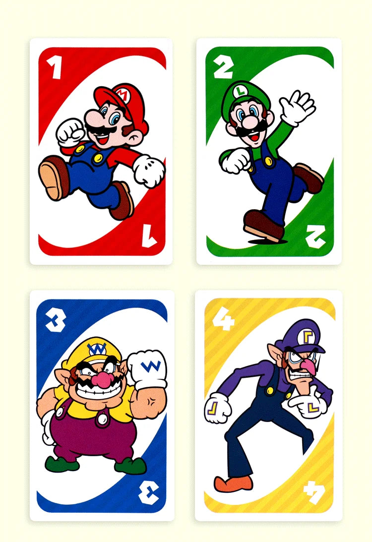 Genuine Mattel Games Uno Super Mario Card Game For Family Night Featuring Tv Show Themed Graphics And A Special Rule 2-10 Player