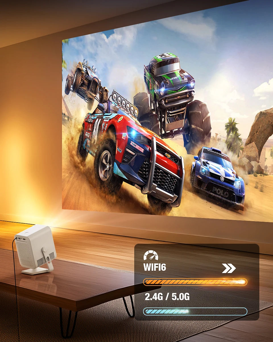 Vevshao A15 Smart Projector Portable Android 13 Projector Dual WiFi Auto Keystone Focus Pocket Beamer Home Meeting Video Cinema