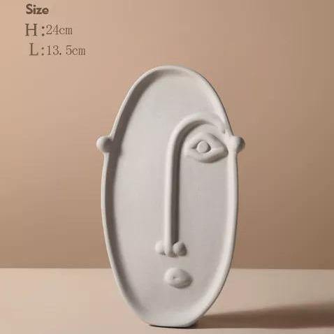 Abstract Face Ceramic Vase Large Long Face | Sage & Sill