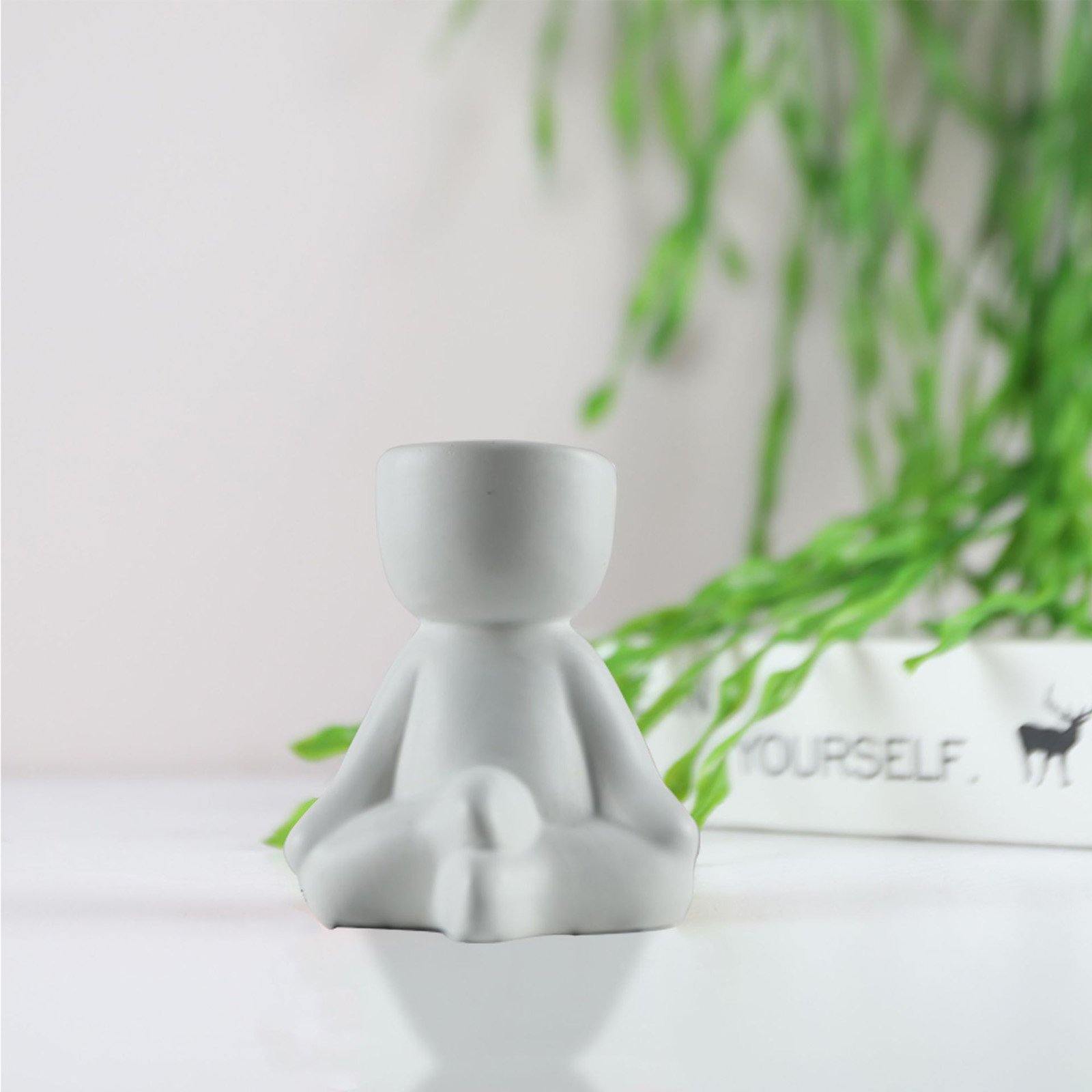 Little Human Ceramic Succulent Planter Legs Crossed / White | Sage & Sill