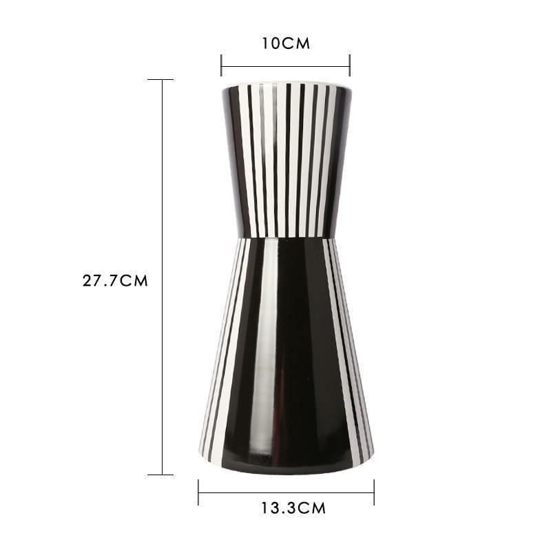 Black And White  Geometric Vases