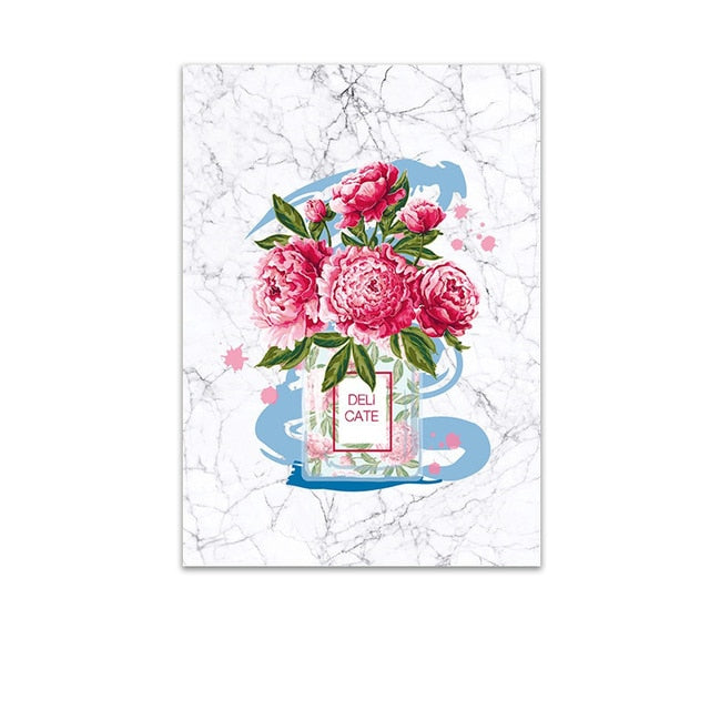 Fashion Marble Coco Quotes Poster Black White Vogue Feather Woman Wall Art Canvas Painting Pictures For Living Room Decor